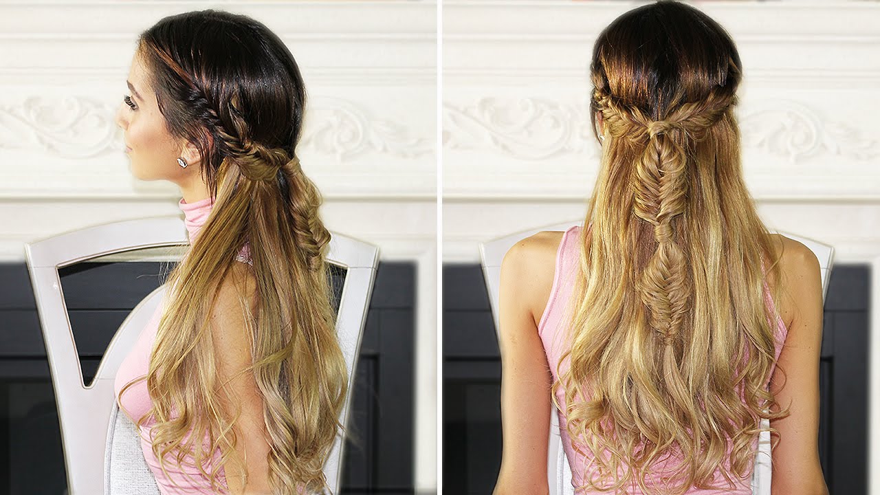 Half Up Half Down Boho Fishtail Braid