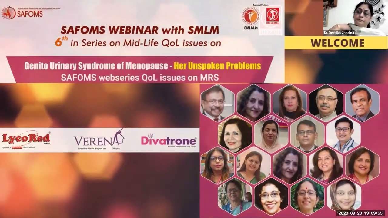 Genito Urinary Syndrome of Menopause - SAFOMS webseries QoL issues on MRS
