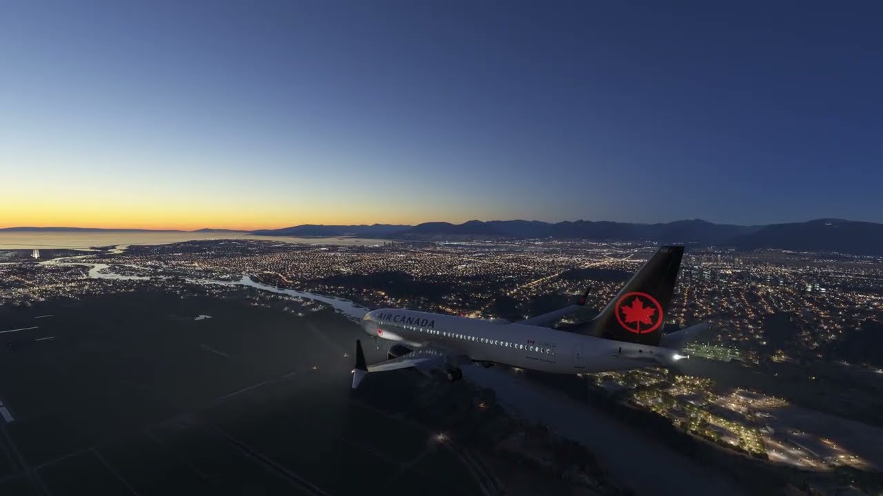 737 Max | CYVR 26R | Night Landing | FSI Landing Report | Air Canada | MSFS 2024