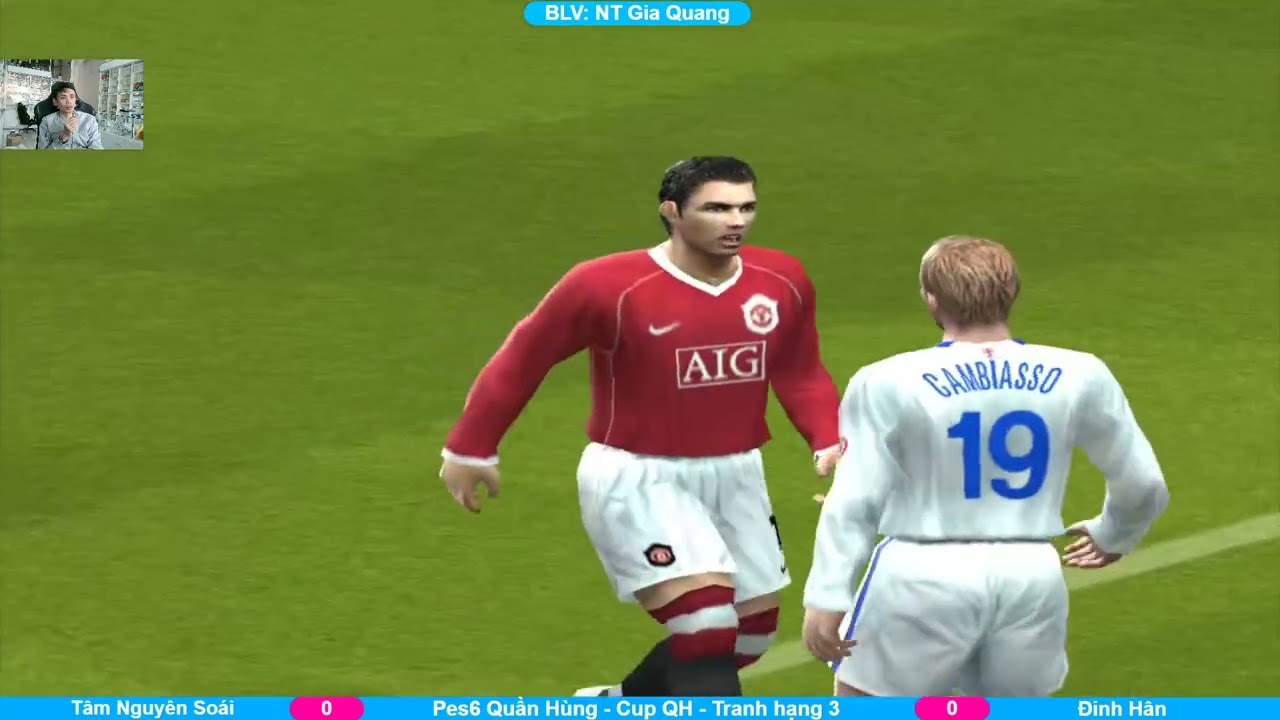 Pes6 Quần Hùng - Tranh giải 3 Cup QH: Tâm Nguyên Soái vs Đinh Hân #pes6 #football #playstation