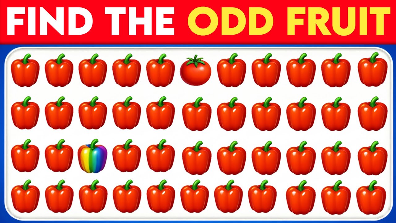 Find the Odd One Out 🥕🍎 | Fruits & Vegetables Brain Challenge | 25 Tricky Visual Puzzle | Quiz Eagle