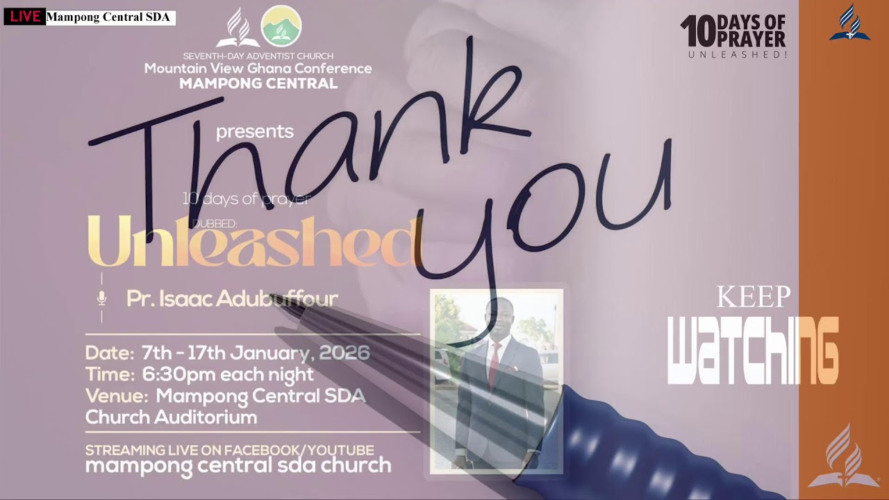 UNLEASHED 10 DAYS OF PRAYERS DAY2 WITH PS ISAAC ADUBOFFOUR
