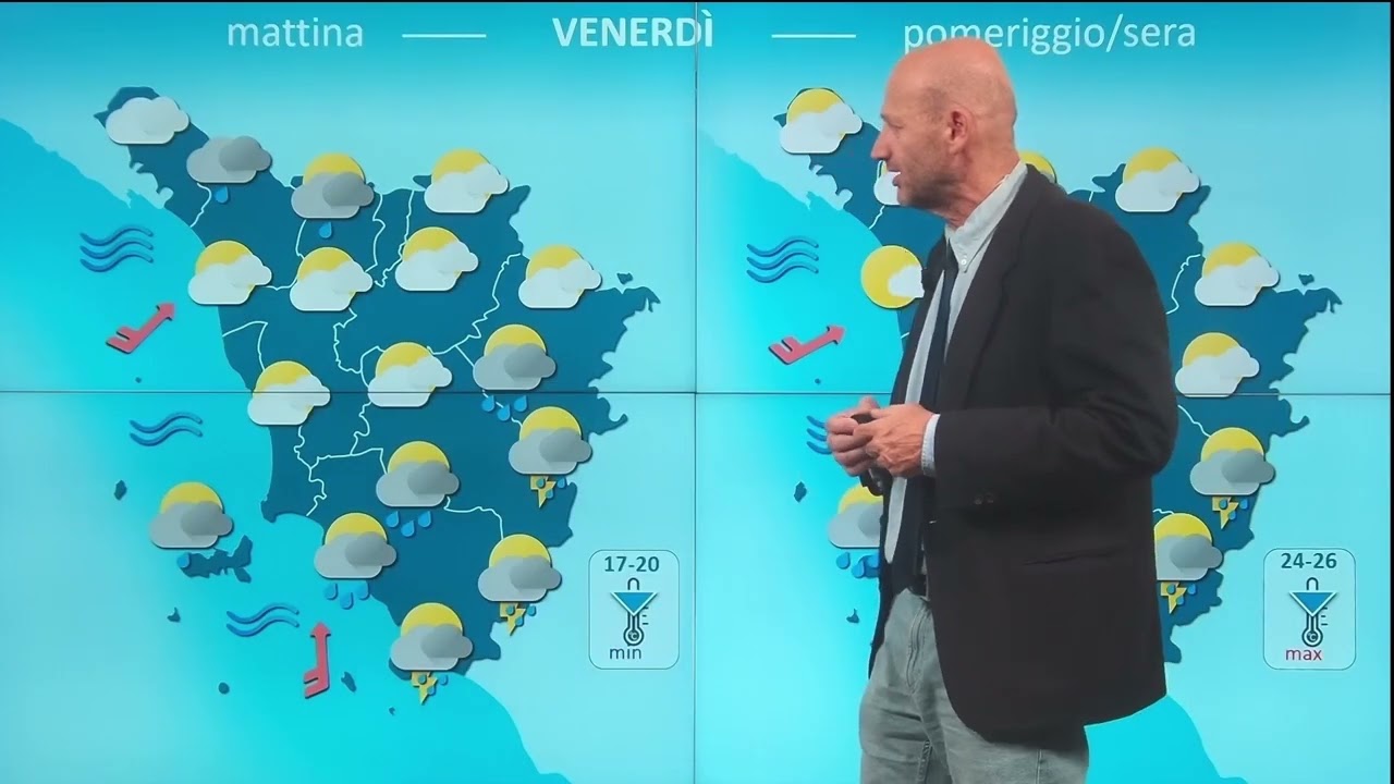 Le condizioni meteo di oggi in Toscana - giovedì 28 agosto 2025