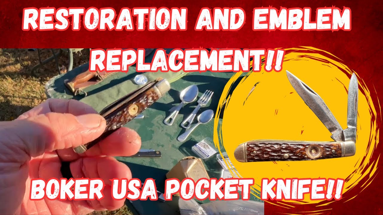 Bringing Life Back to a Rusty Boker USA Pocket Knife: Restoration and Emblem Replacement!