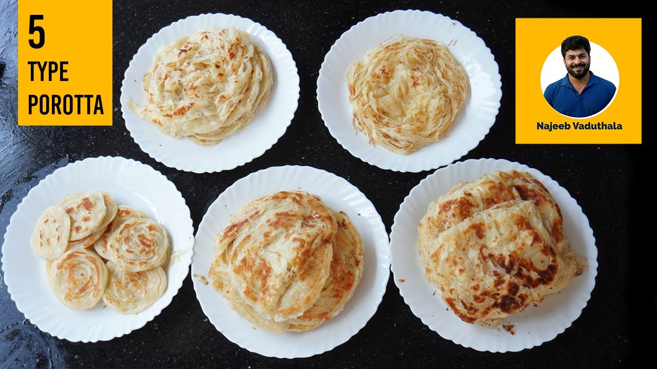 5 തരം വെറൈറ്റി പൊറോട്ടകൾ I Bun പൊറോട്ട l Bread പൊറോട്ട l നൂൽ പൊറോട്ട l coin പൊറോട്ട I മലബാർ പൊറോട്ട
