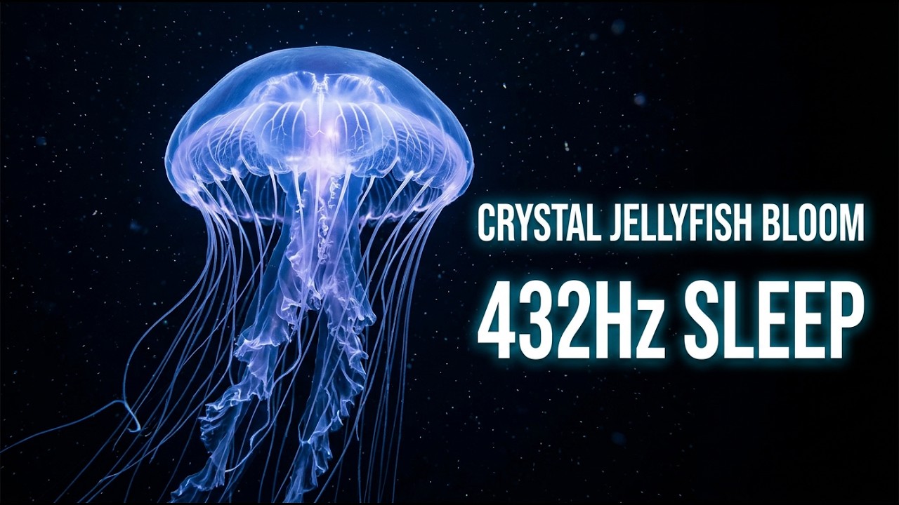 Crystal Jellyfish Bloom 4K 🌊 Deep Sea Drift for Sleep & Meditation | 432 Hz Ambient