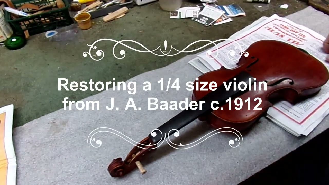 J A Baader quarter size violin restoration
