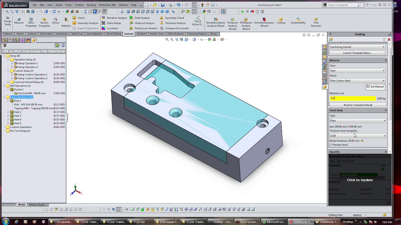 Solidworks 1 DES Costing