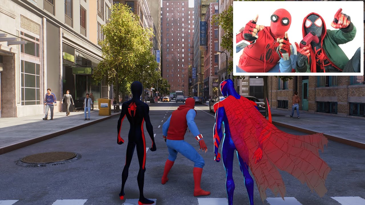SPIDERMAN ACROSS INTO MARVEL AND SONY PLAYING SPIDERMAN 2 (FUNNY FREE ROAM GAMEPLAY)