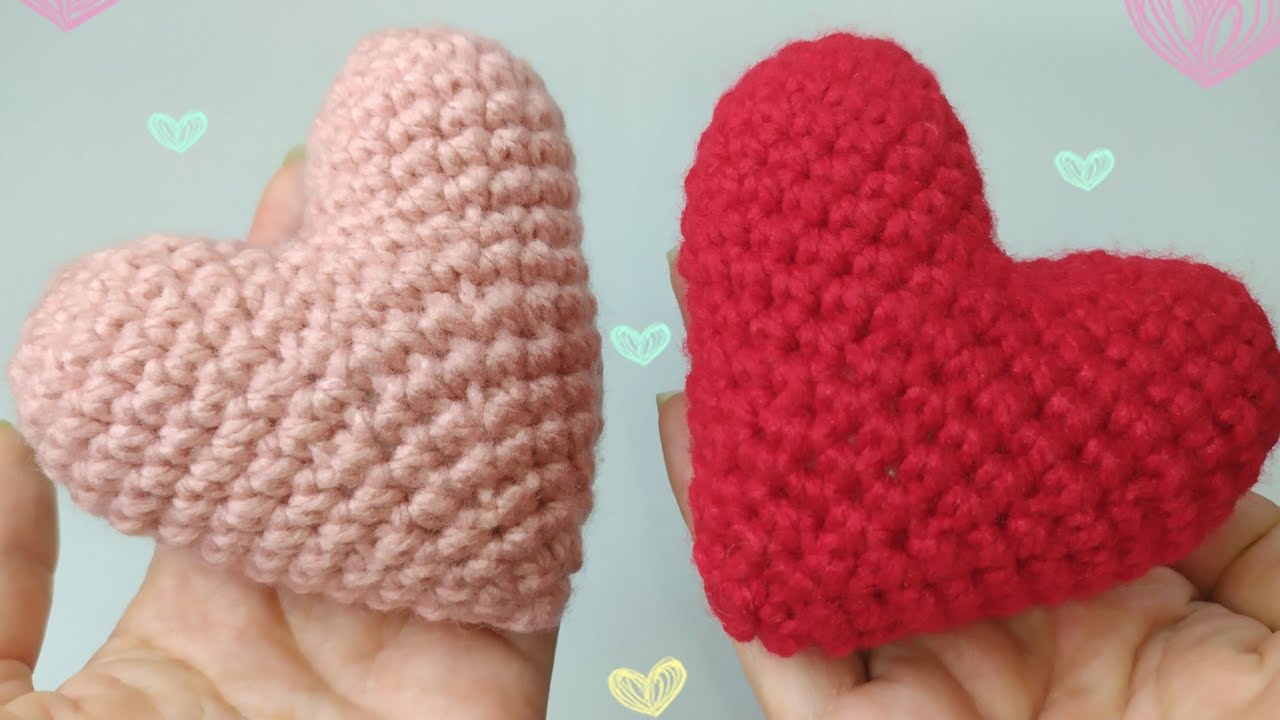 💗CORAZÓN TEJIDO A CROCHET_ AMIGURUMIS_ TUTORIAL _PRINCIPIANTES (PASO A PASO)
