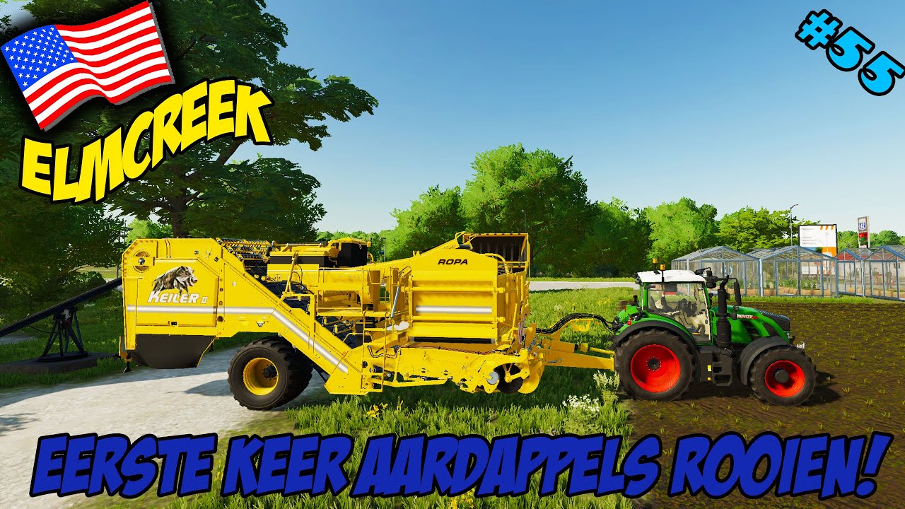 'EERSTE KEER AARDAPPELS ROOIEN!' Farming Simulator 22 Elmcreek #55