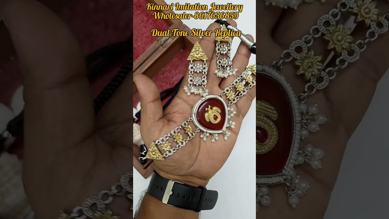 Trending Dual Tone Silver Replica Necklace Collection Wholesale Shop || Best Rate || 