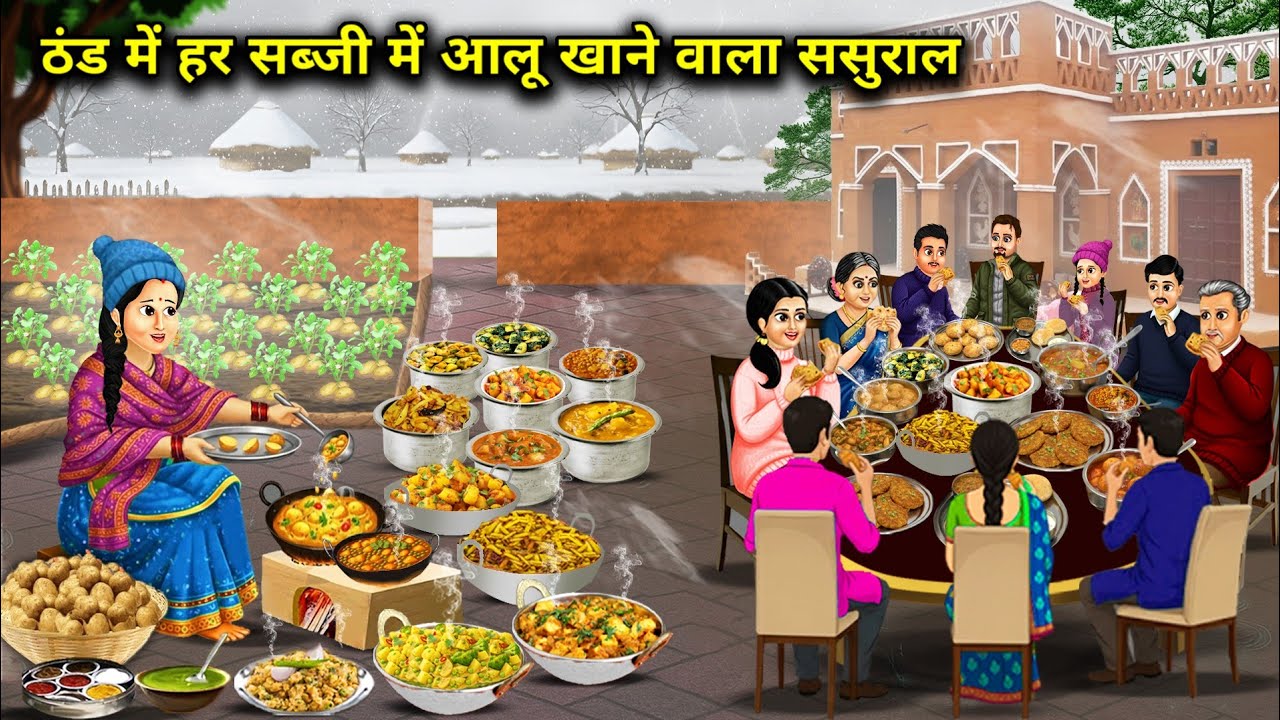 ठंड में हर सब्जी में आलू खाने वाला ससुराल | My in-laws, who eat potatoes in every | Cartoon Video