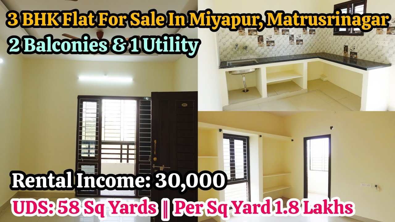 3 BHK Flat For Sale In Miyapur, Matrusrinagar 🏩 || UDS: 58 Sq Yards || 1552 Sft || Code: PAR- 936 ✨️