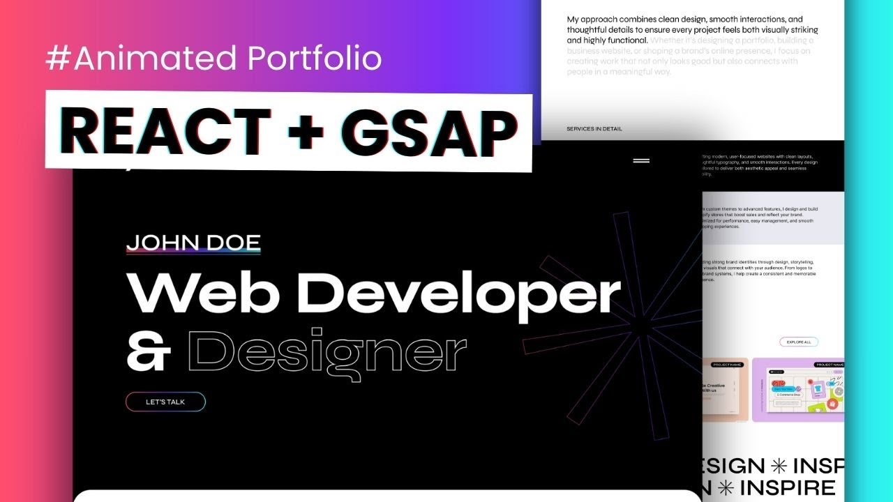 Build a Stunning Animated Portfolio Website with React + GSAP | Step-by-Step Tutorial
