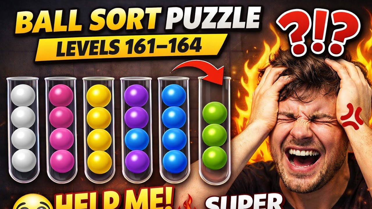 Ball Sort Puzzle Levels 161–164 | Satisfying & Relaxing Gameplay (No Talking)