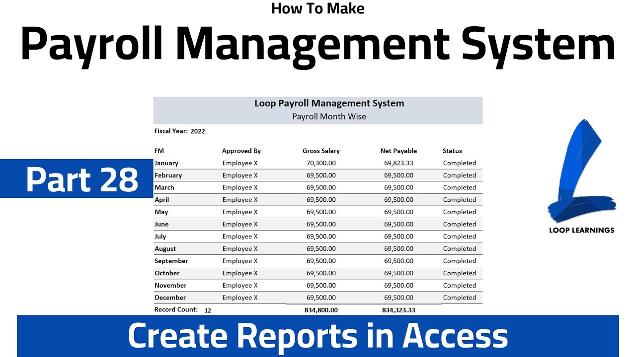 How to Make Payroll Management System Part-28 | Reports in Access