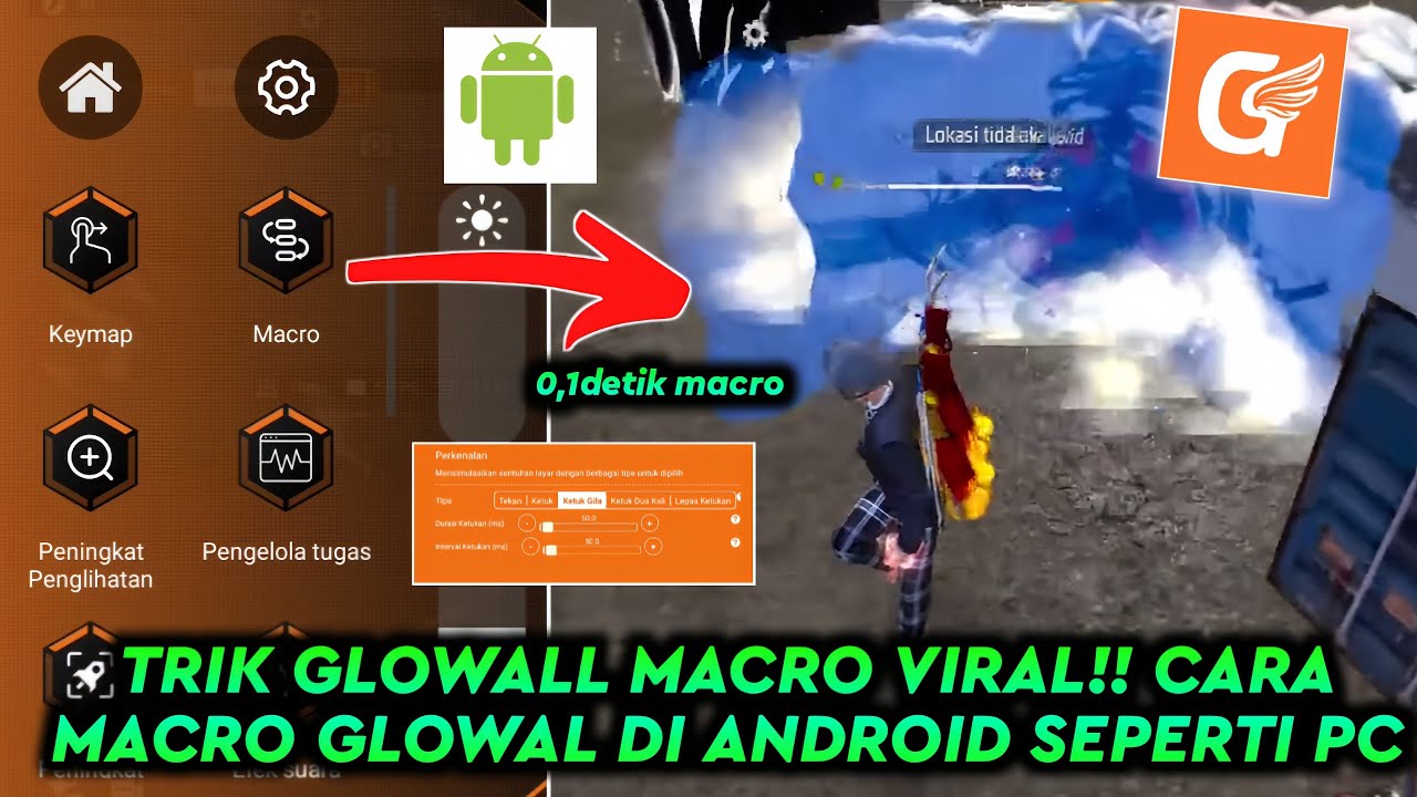 CARA GLOWAL MACRO FREE FIRE DI HP TERBARU 2025 ANTI GHOST TOUCH!! AUTO SERASA MAIN DI PC😳