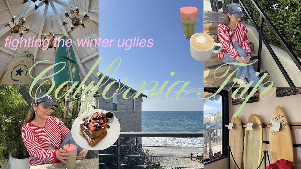 VLOG: A Coastal Winter Escape 🍵🍓🌊 warm SoCal weekend, brunch, coffee shops & beach town vibes