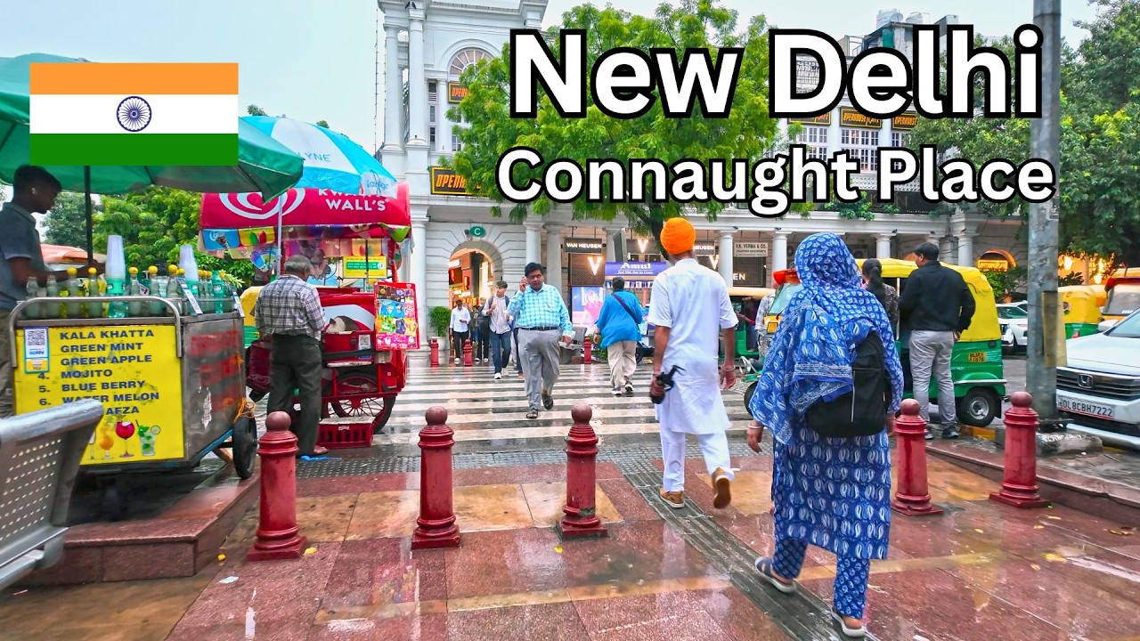 Connaught Place, New Delhi 🇮🇳 | Exploring Delhi in the Rain 🌧️ (4K Walking Tour 2026)