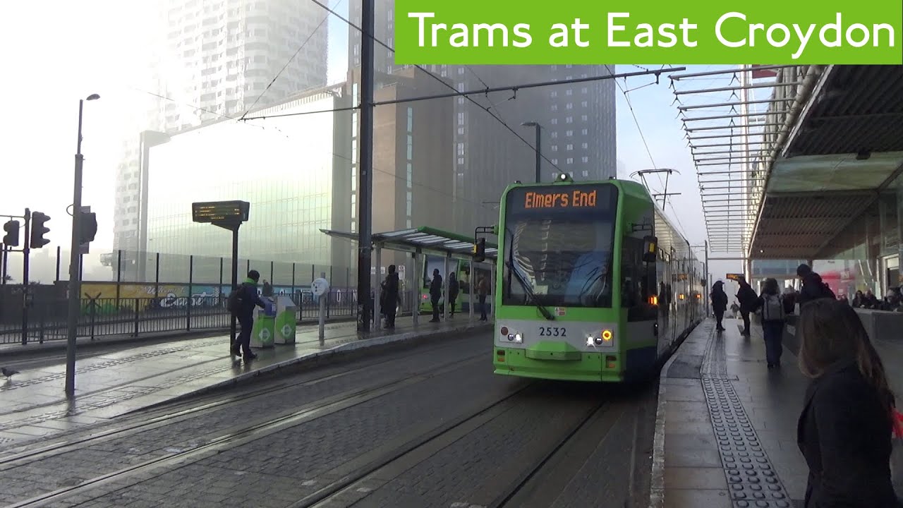Trams at East Croydon (London Trams)