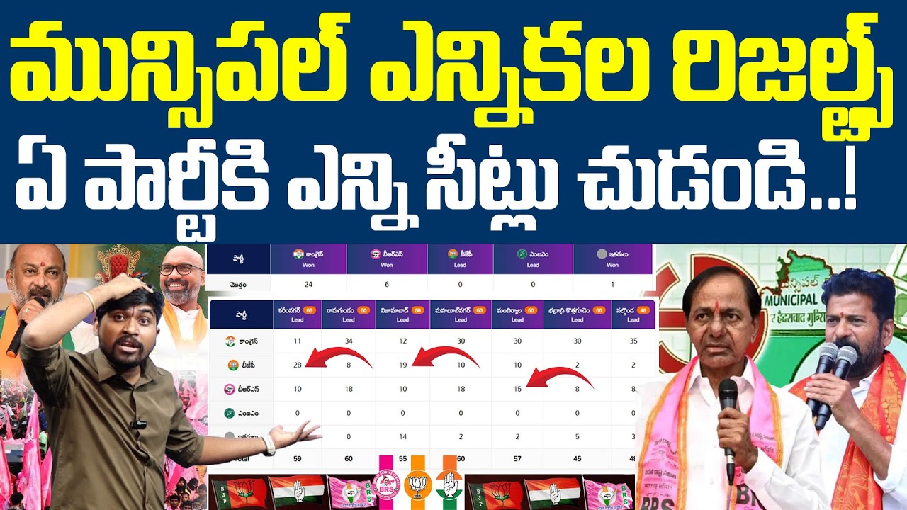 మున్సిపల్ ఎన్నికల రిజల్ట్స్ : ఏ పార్టీకి ఎన్ని సీట్లు చుడండి..! : Municipal Election Reselts : TR TV