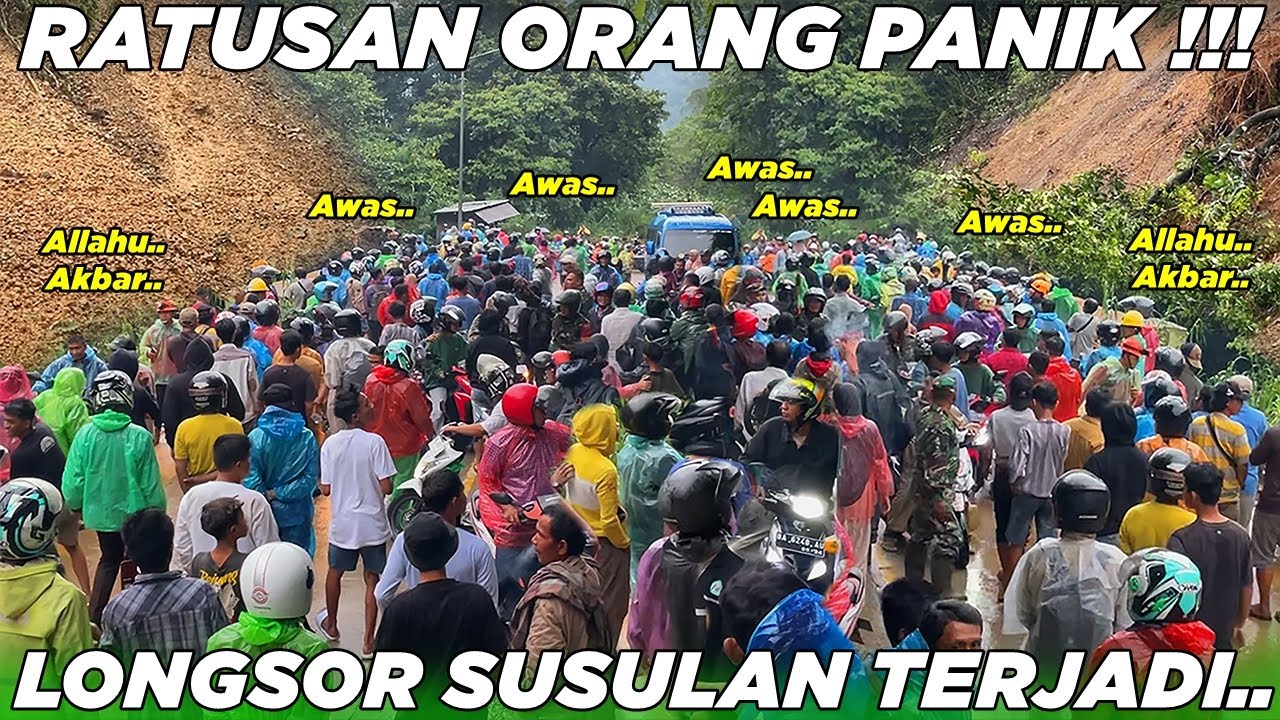 RATUSAN ORANG LANGSUNG PANIK !!! Terdengar Jelas Suara Gemuruh Longsor Susulan di Sitinjau Lauik