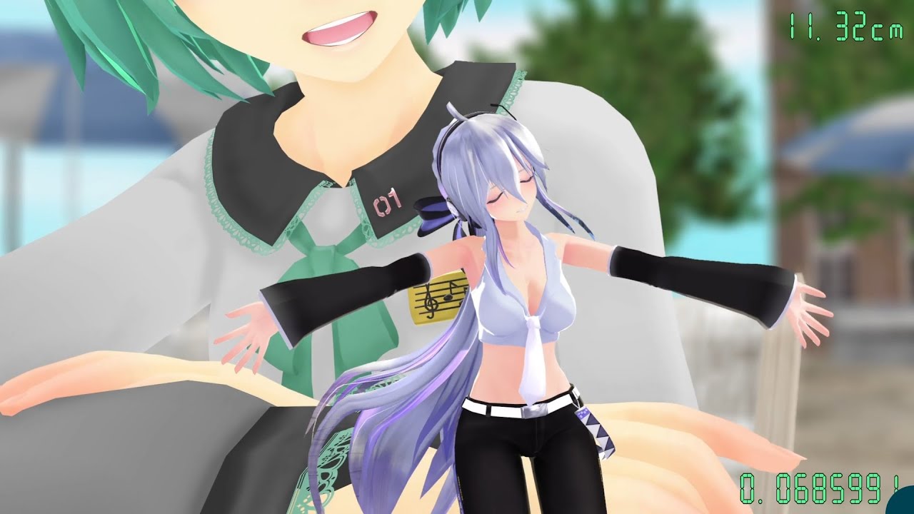 だんだん縮む弱音ハクで「トリコロール・エア・ライン」 - MMD Shrink Dance