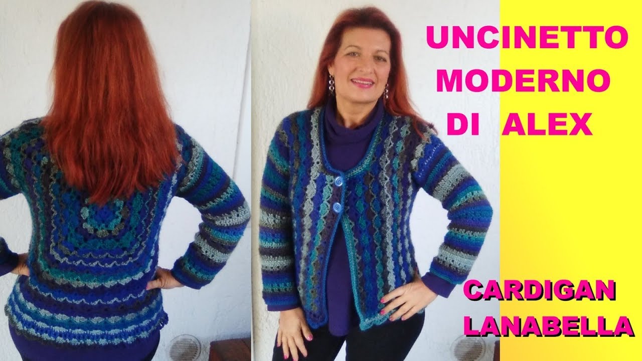 CARDIGAN UNCINETTO FACILE LANA BELLA tutorial Alex Crochet PARTE 1