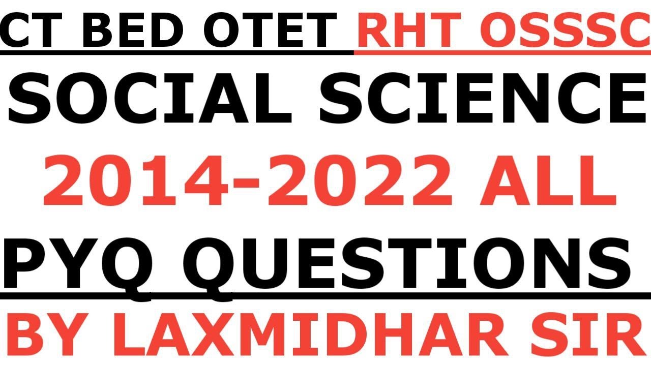 HISTORY GEOGRAPHY POLITY ECONOMIC I MARATHON CLASS I PREVIOUS YEAR QUESTIONS I CT BED OTET RHT OSSSC