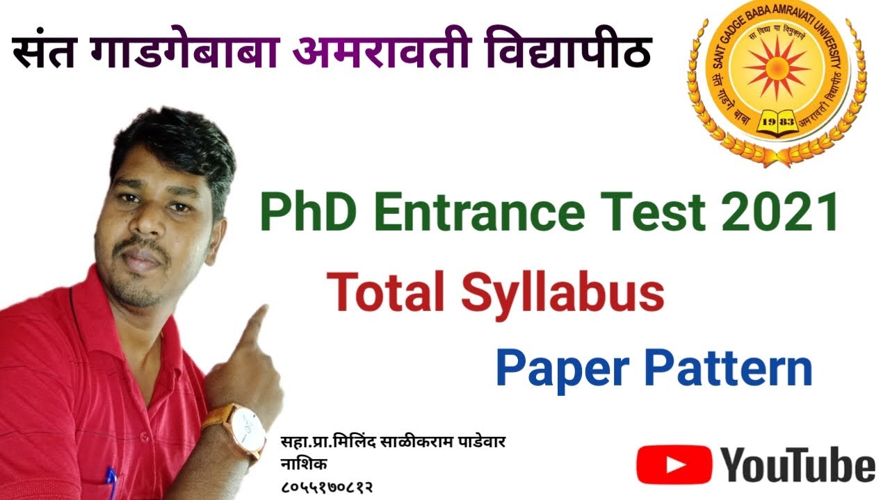 SGBAU PhD Entrance Test (PET) 2021Total Syllabus/Paper Pattern - Asst.Prof.Milind Salikram Padewar