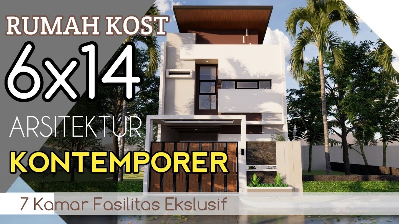 Desain Rumah Kost diLahan 6x14 Kontemporer