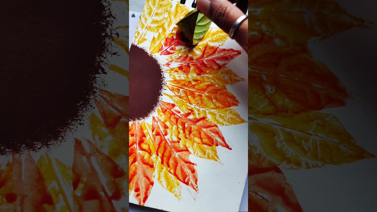 🍃Leaf Painting Ideas  #Shorts #art #diy