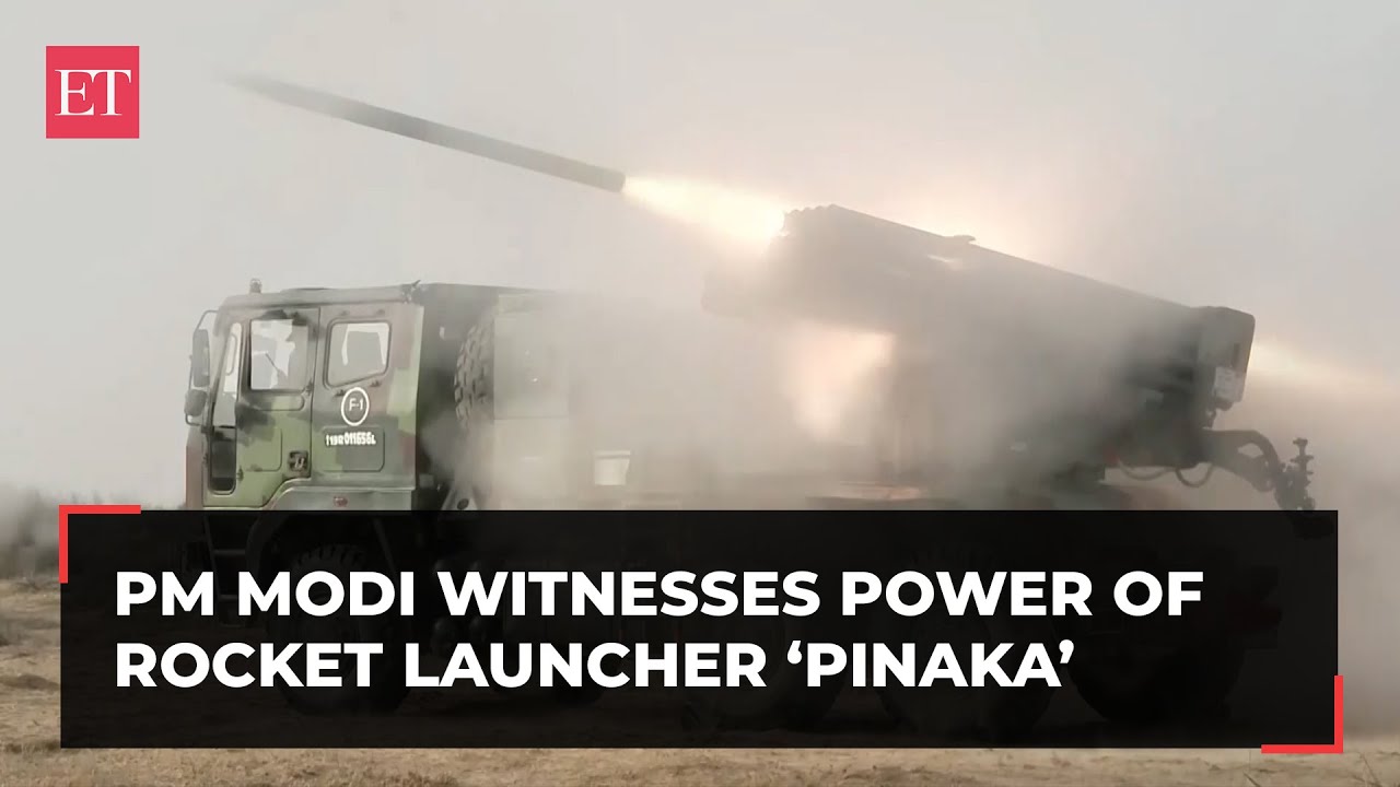 PM Modi witnesses power of Made-in-India multi-barrel rocket launcher ‘Pinaka’ in Pokhran