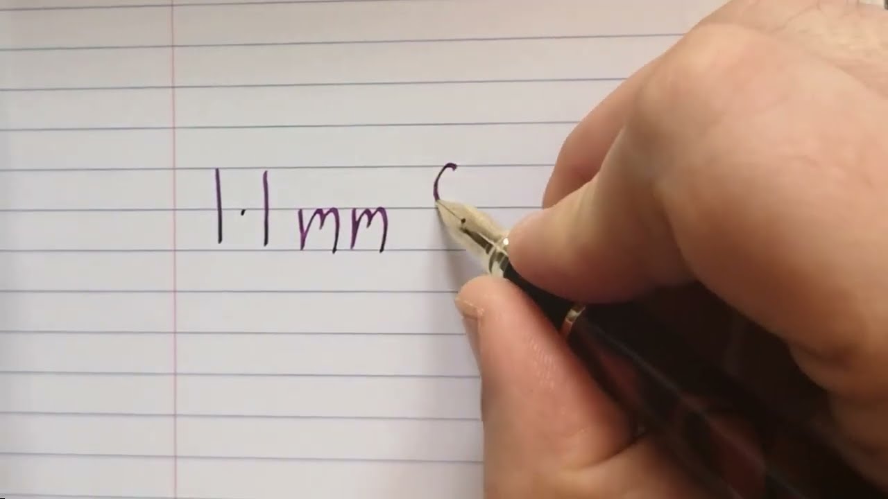 Quick demonstration of Amanuensis pen with 1.1mm medium golden italic nib.