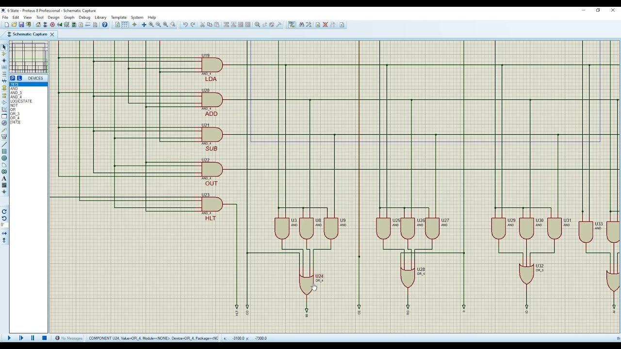 SAP-1 Design of Controller Sequencer using Proteus 8 Professional