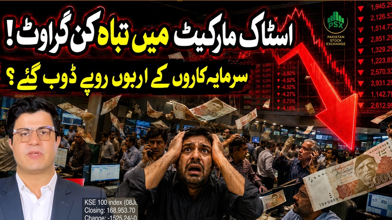 Pakistan Stock Market Crash Today | KSE-100 Falls Over 1,500 Points | PSX Latest News