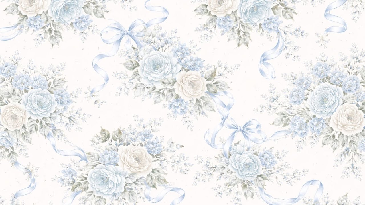 Romantic Shabby Chic Floral Wallpaper 💕 | 1 Hour Aesthetic Party TV Screen | Piano Music