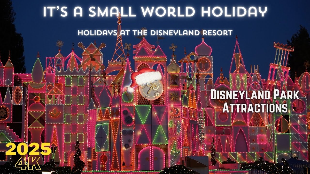 4K It's a Small World Holiday - Full Front Row Ride POV - Disneyland Park - November 2025