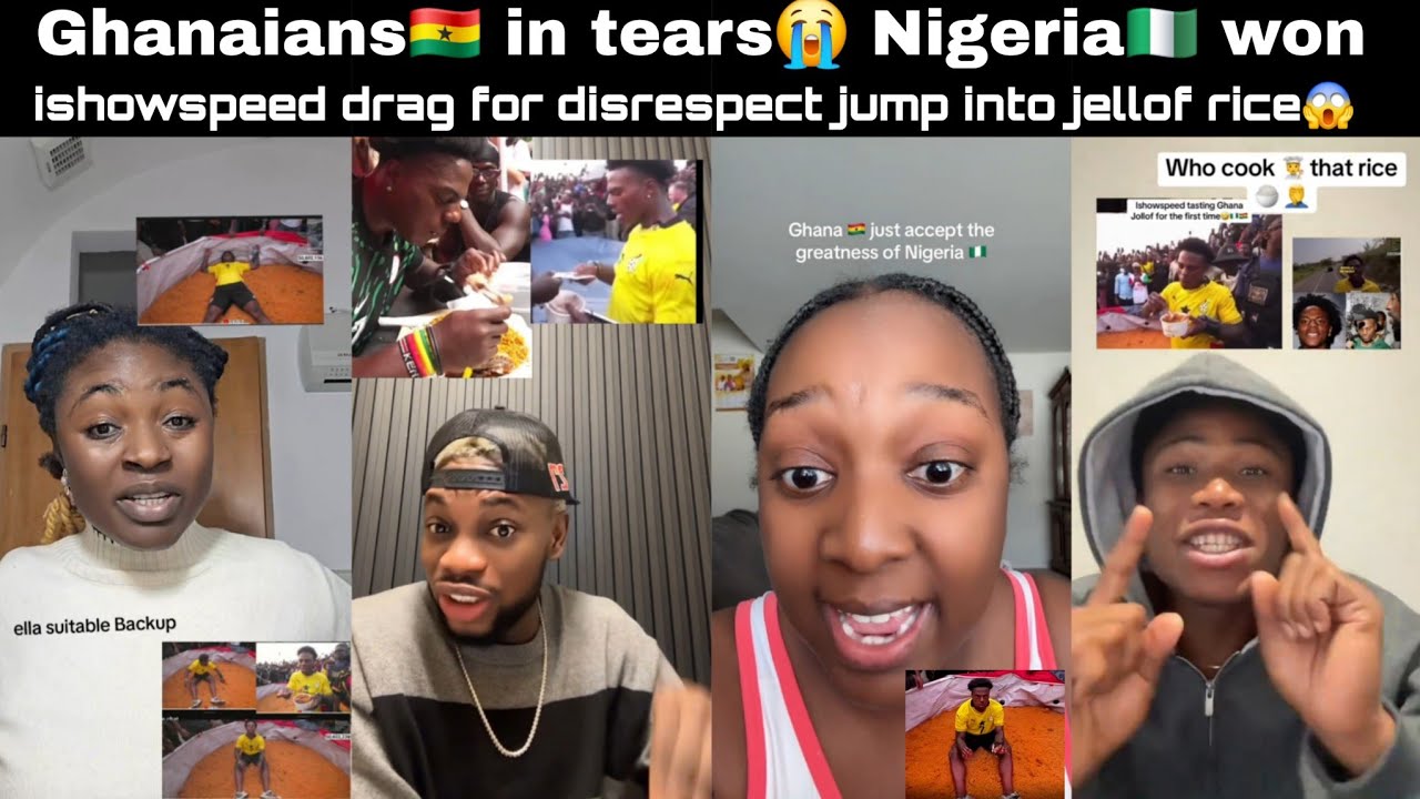 Ishowspeed disrespect Ghanaians🇬🇭 jump into jellof rice say Nigeria🇳🇬 is better😱🙆 reactions 