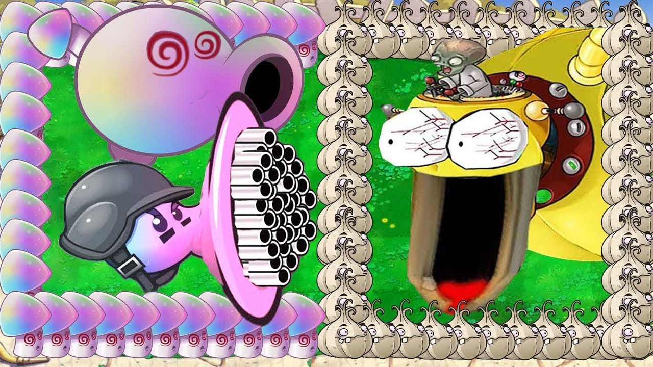 Hypno Peashooter Galic X Hypno Pea Shroom Attack Giga Zomboss vs Gargantuar - Plants vs Zombies Hack