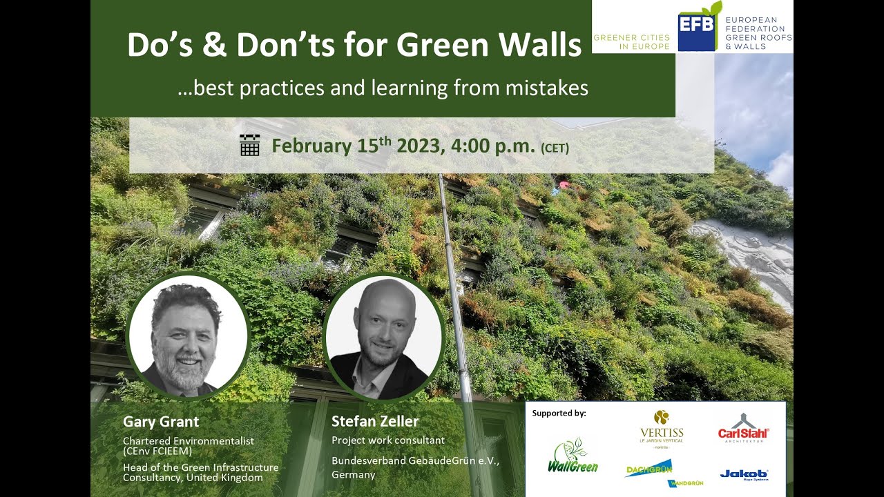 EFB Webinar - Do’s & Don’ts for Green Wall