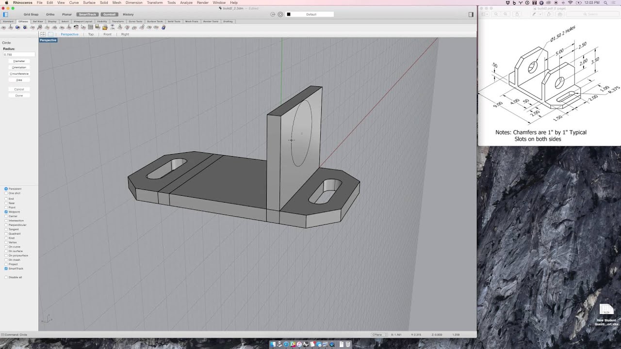 Rhino Basics   OSnaps & SmartTrack