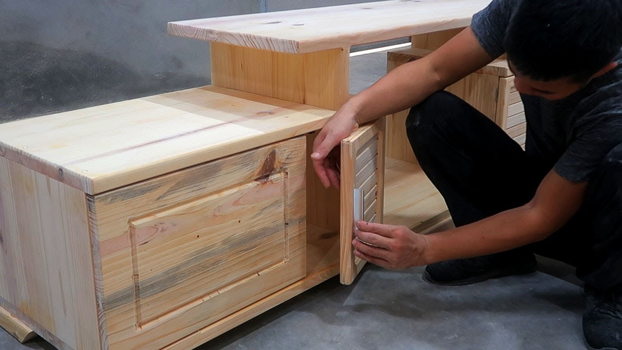 Extremely Ingenious Woodworking Skill Of A Craftsman - Make A Simple TV Cabinet With A Modern Design