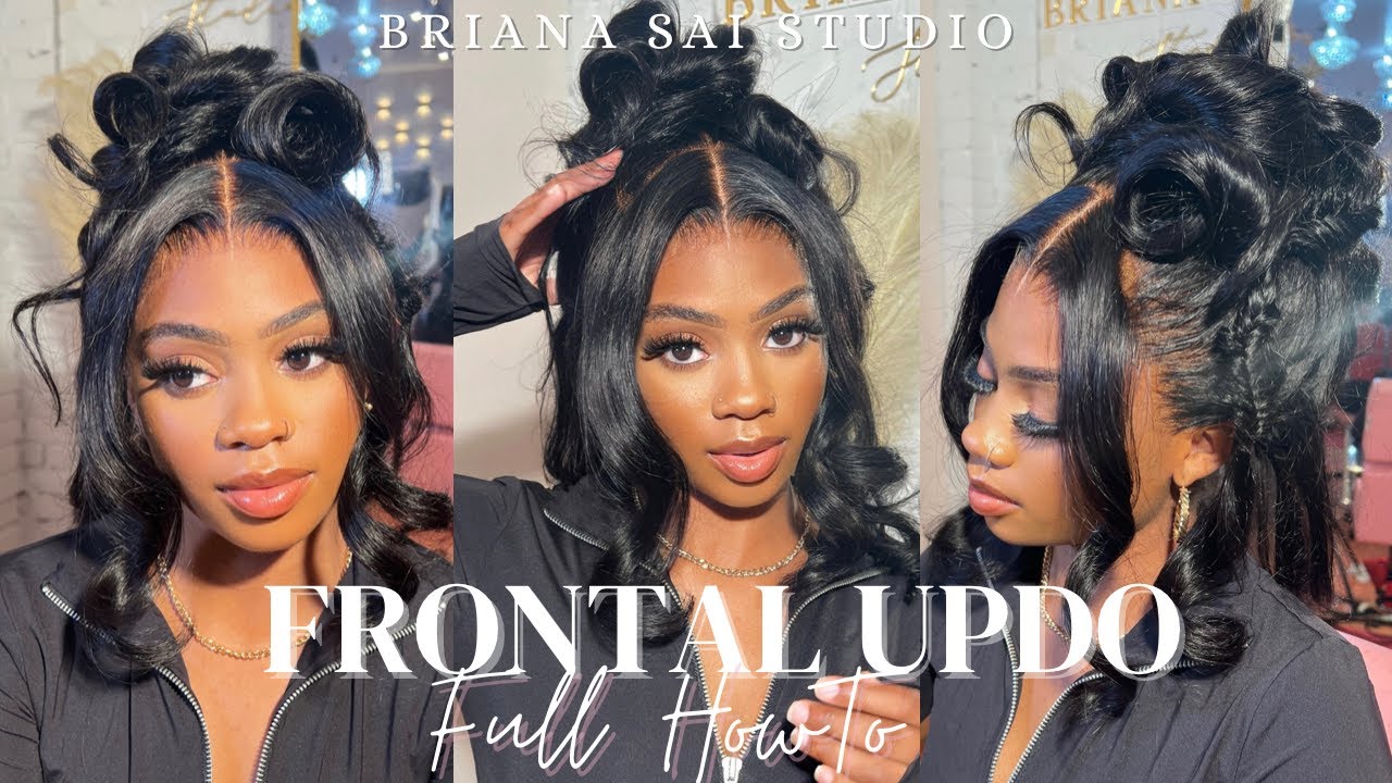90&rsquo;s Messy Updo Frontal Tutorial | No 360 Full lace Wig Needed + Yolissa Hair