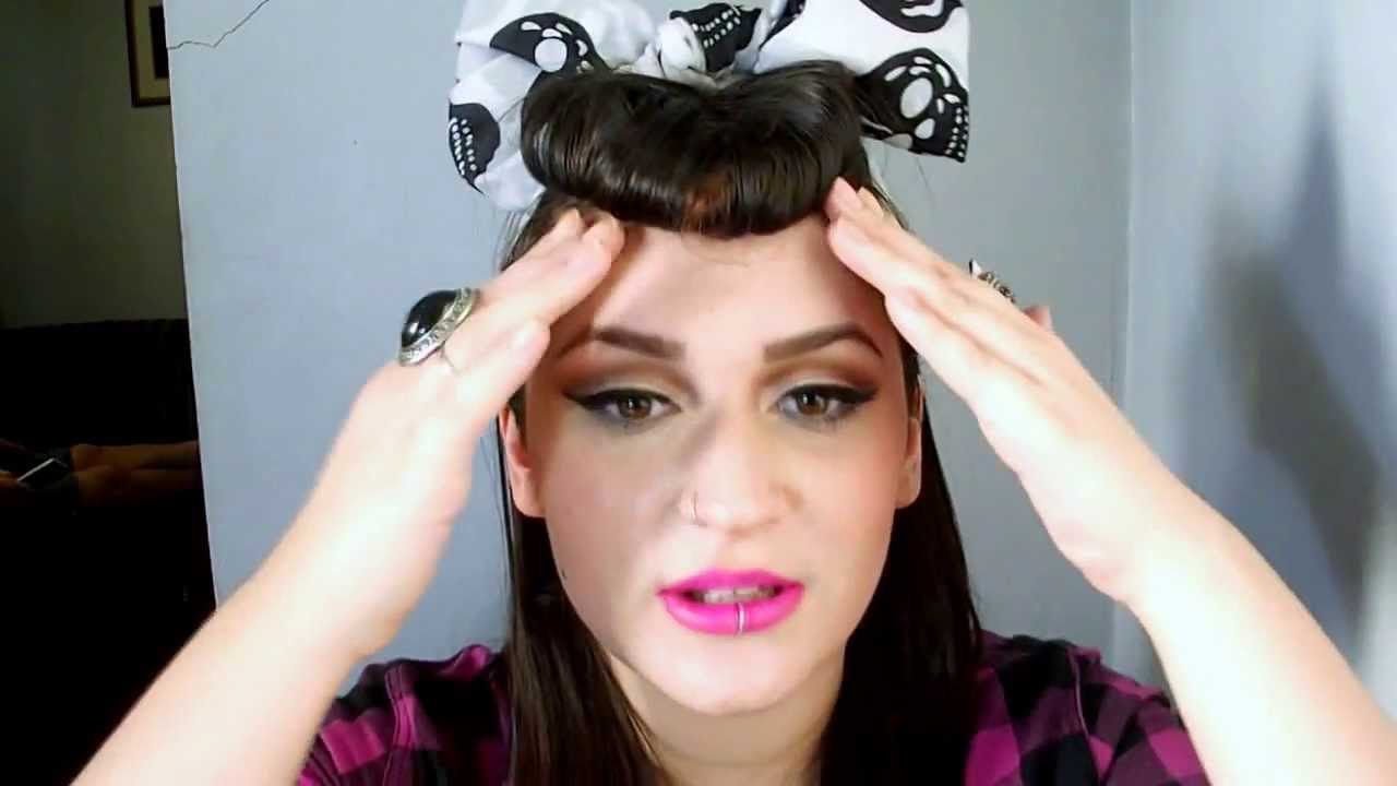 Penteado Vintage estilo Pinup! - Pin Up Faux Bumper Bangs Tutorial!