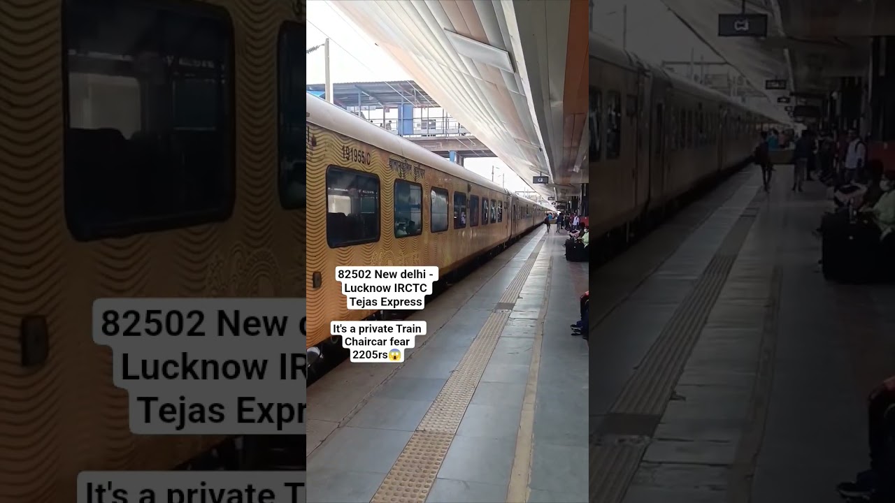 82502 New delhi-Lucknow IRCTC Tejas Express, it's a private Train chaircar fear 2205rs😱#train#viral