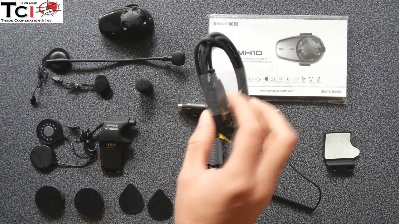 Комплектация мото блютуз (bluetooth) гарнитуры Sena SMH-10