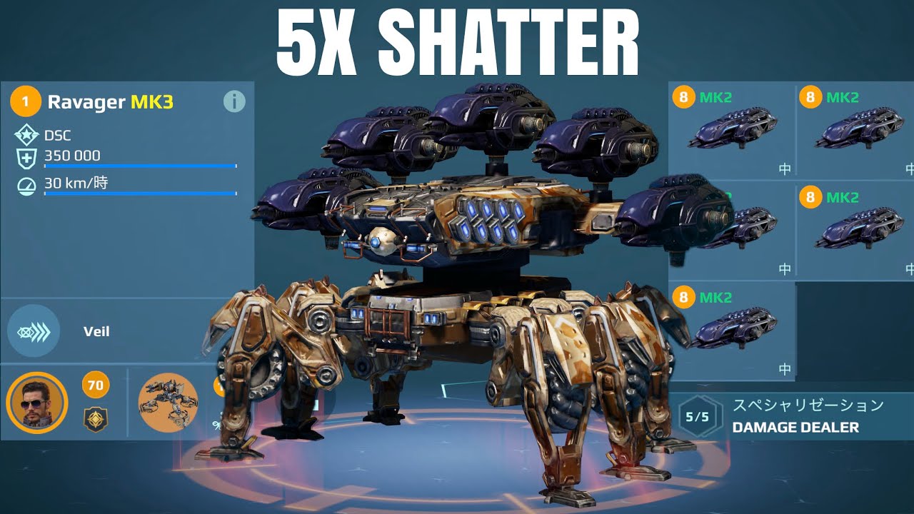 [WR] Unknown Shatter Ravager Gameplay | War Robots