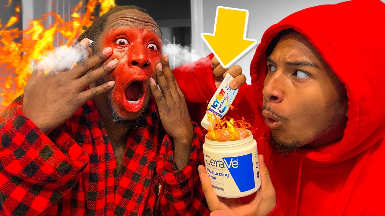Putting ICY HOT In My BOYFRIEND FACIAL PRODUCT Prank!